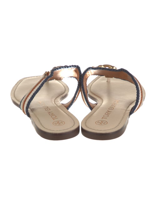 Tory Burch Leather Chain-Link Accents Slides