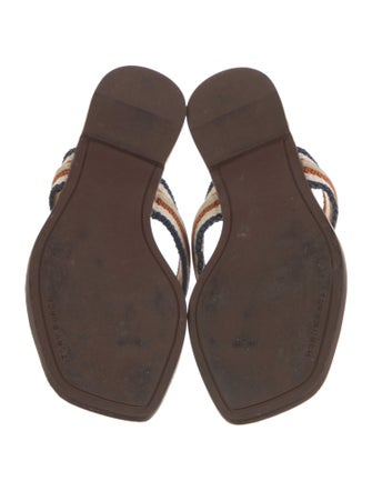 Tory Burch Leather Chain-Link Accents Slides