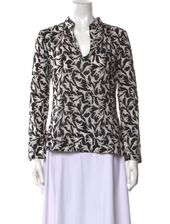 Tory Burch Printed V-Neck Blouse