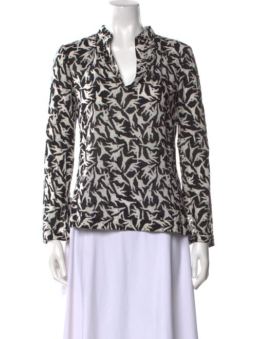 Tory Burch Printed V-Neck Blouse