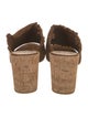 Tory Burch Suede Fringe Trim Accent Slides