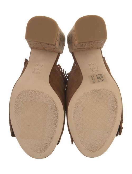 Tory Burch Suede Fringe Trim Accent Slides