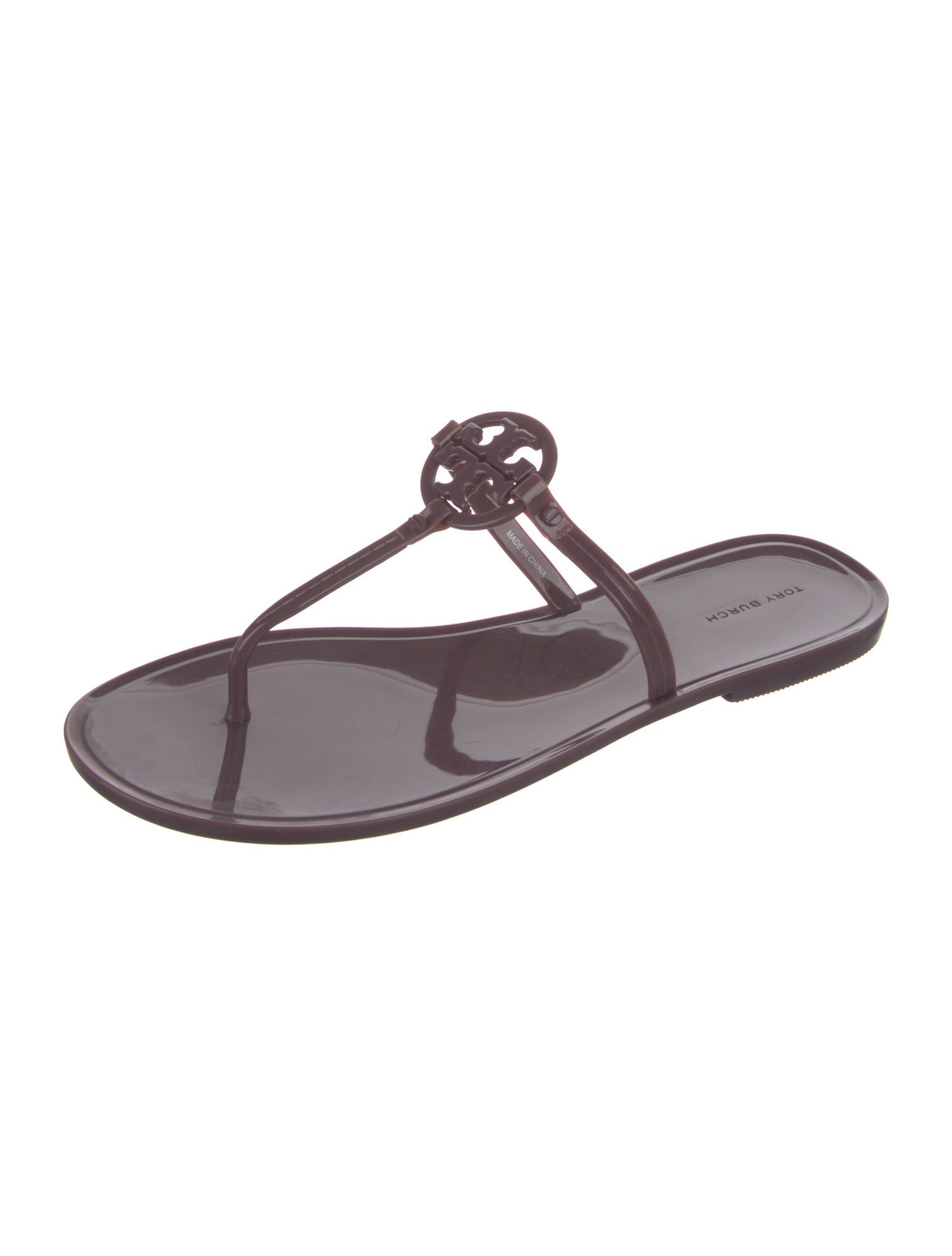 Tory Burch Rubber T-Strap Sandals