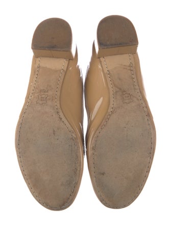 Tory Burch Patent Leather Bow Accents Ballet Flats