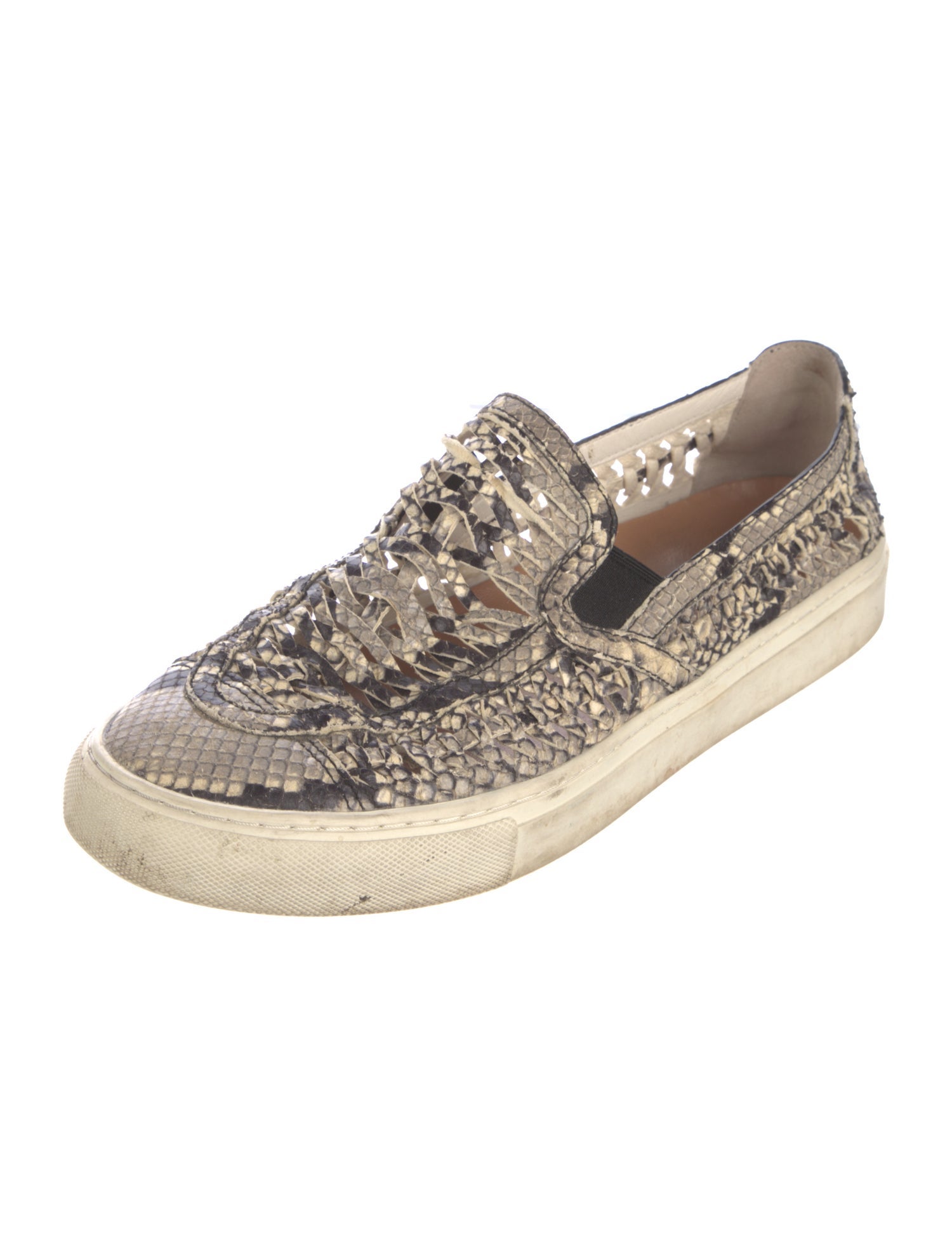Tory Burch Embossed Leather Animal Print Espadrilles