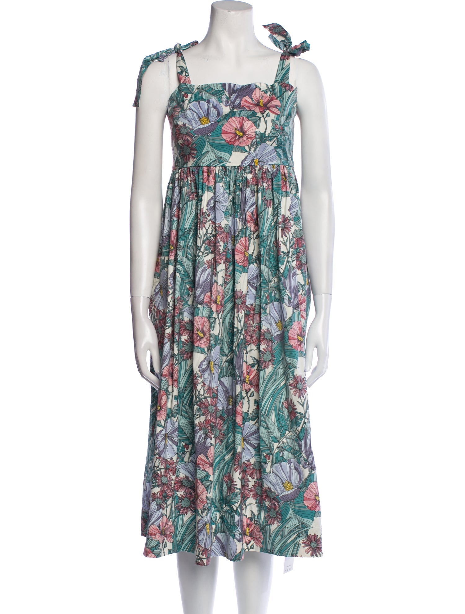 Tory Burch Floral Print Midi Length Dress