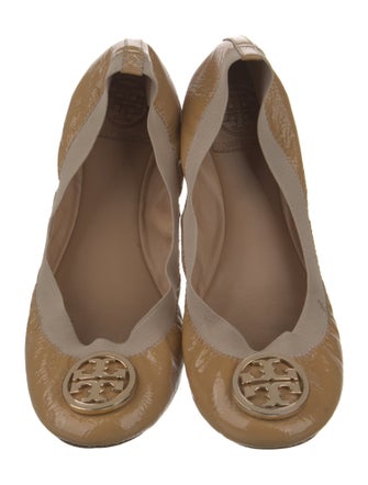 Tory Burch Patent Leather Studded Accents Ballet Flats