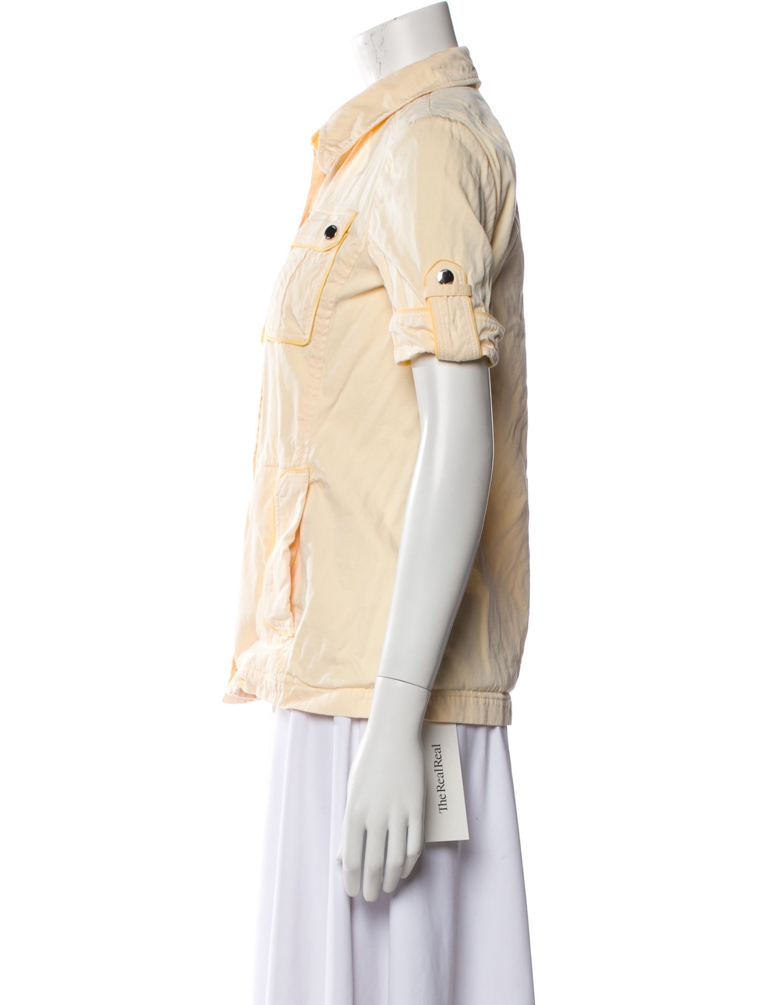 Tory Burch Short Sleeve Button-Up Top