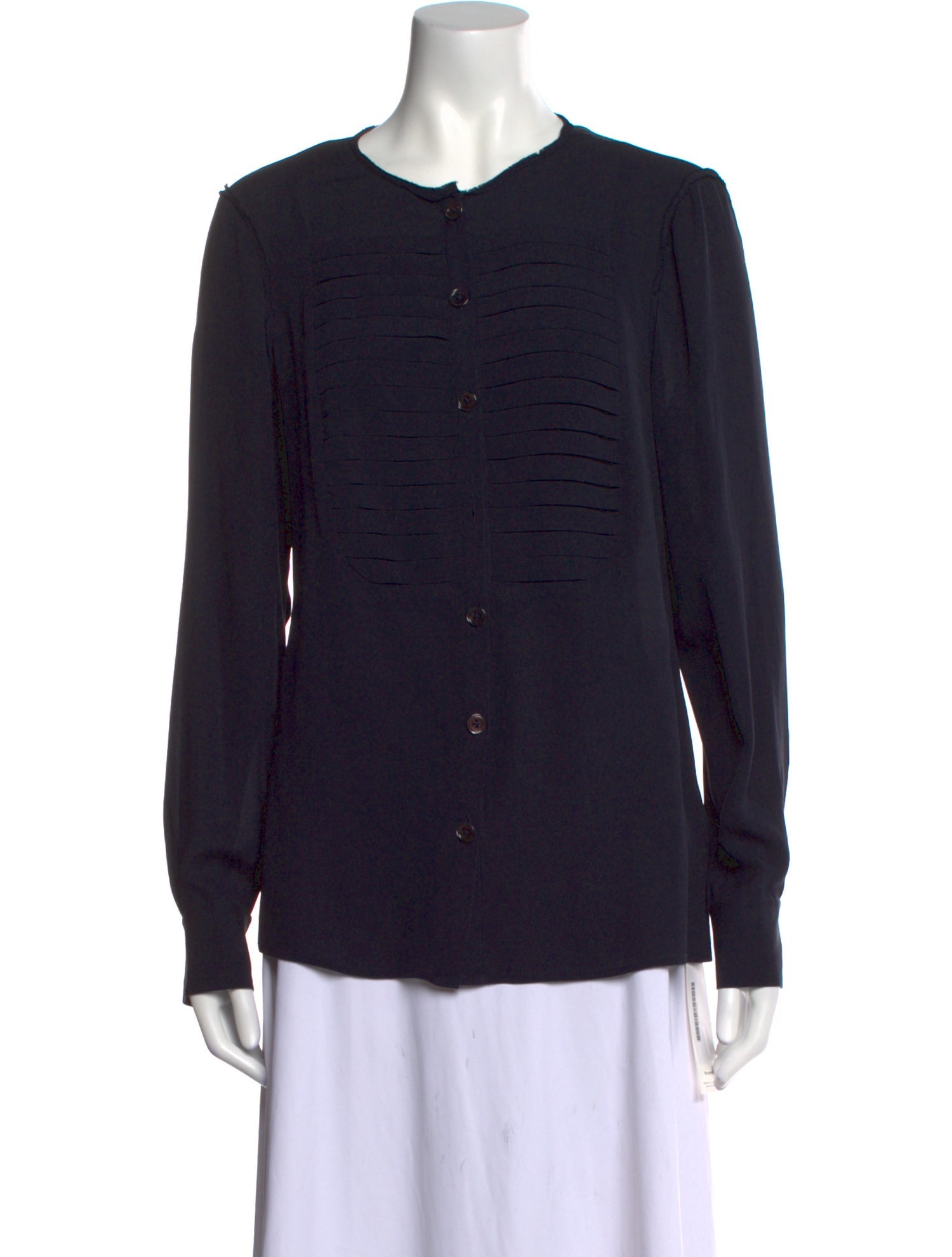 Tory Burch Silk Long Sleeve Button-Up Top