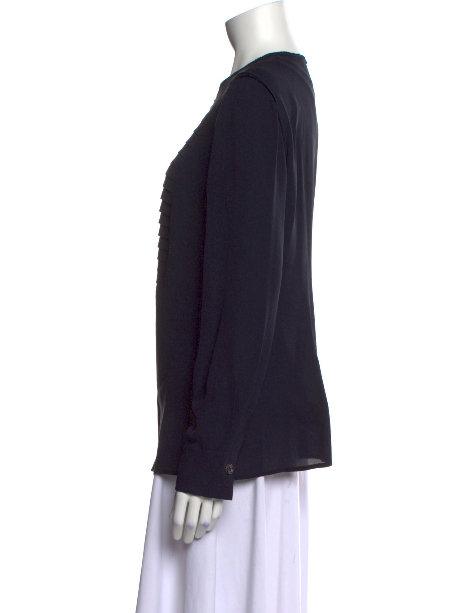 Tory Burch Silk Long Sleeve Button-Up Top