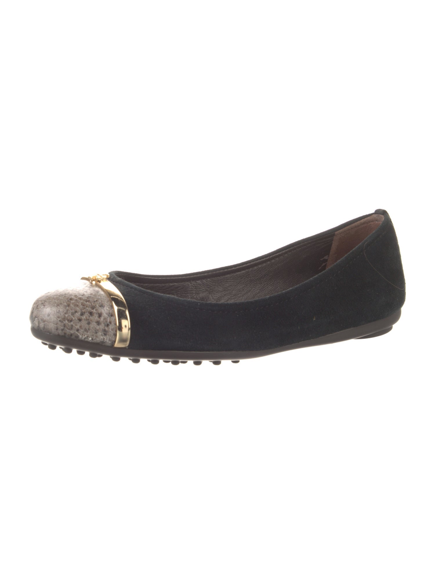 Tory Burch Suede Animal Print Flats