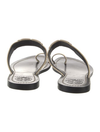 Tory Burch Signature Logo Patent Leather Slides