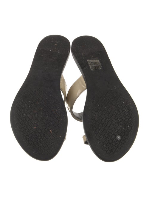 Tory Burch Signature Logo Patent Leather Slides