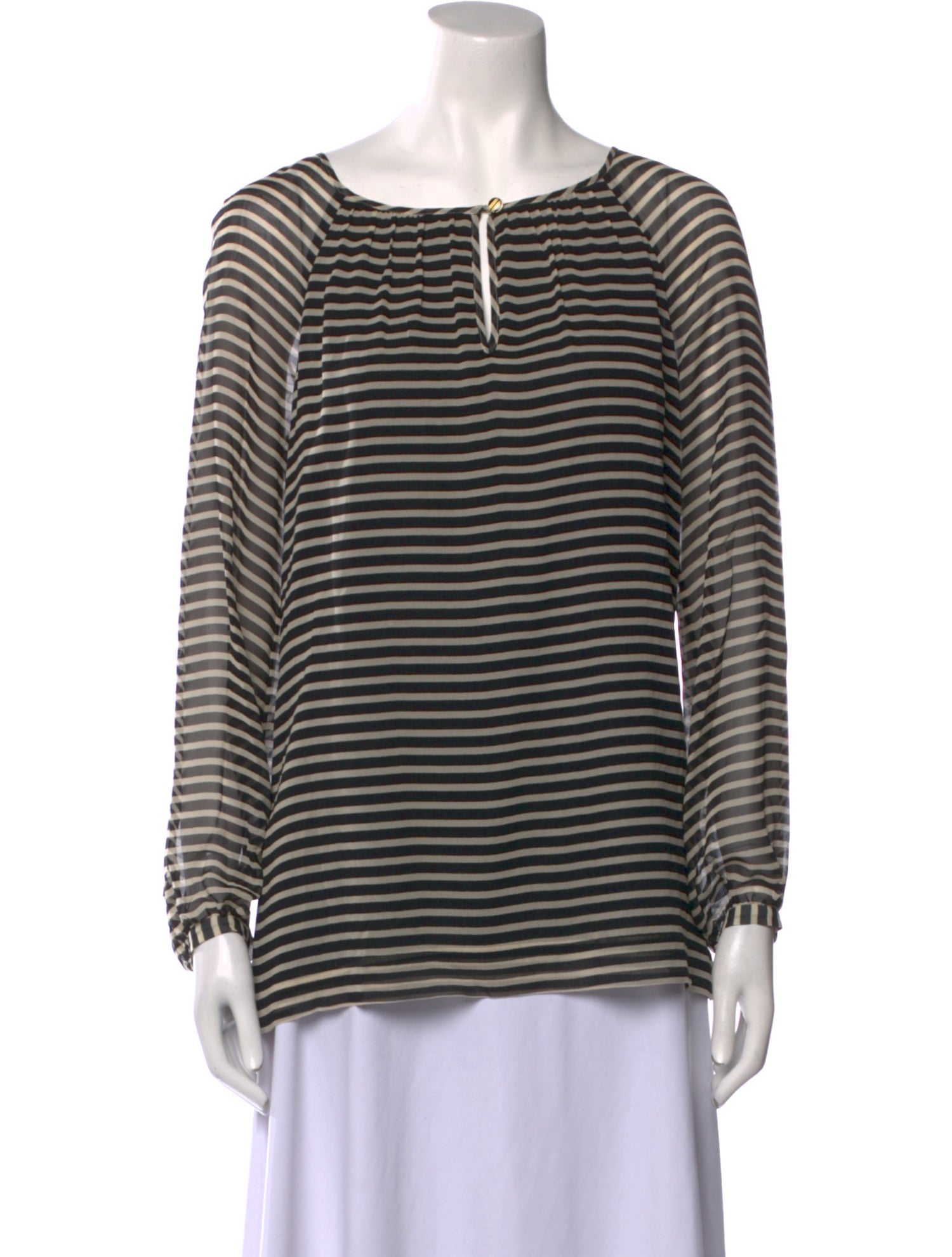 Tory Burch Silk Striped Top w/ Tags