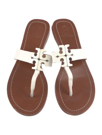 Tory Burch Signature Logo Leather Slides