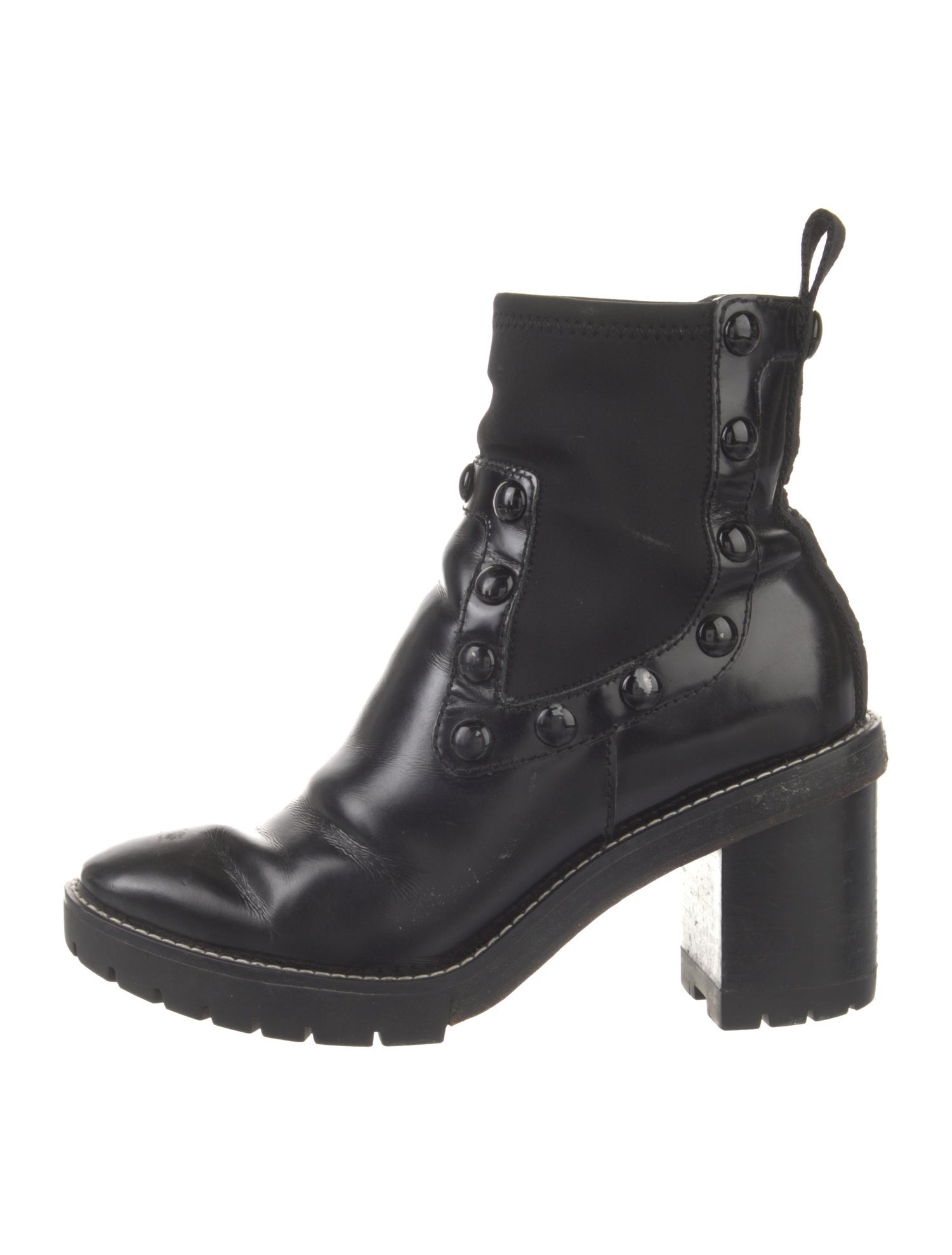 Tory Burch Leather Studded Accents Combat Boots