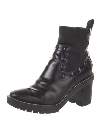 Tory Burch Leather Studded Accents Combat Boots