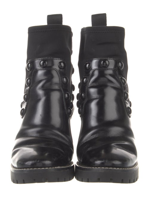 Tory Burch Leather Studded Accents Combat Boots