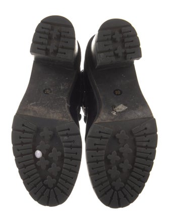 Tory Burch Leather Studded Accents Combat Boots