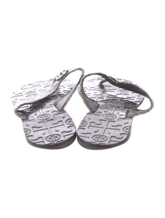 Tory Burch Snakeskin Animal Print Flip Flops