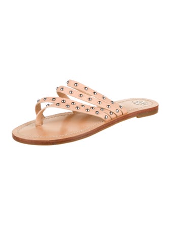 Tory Burch Leather Studded Accents Slides