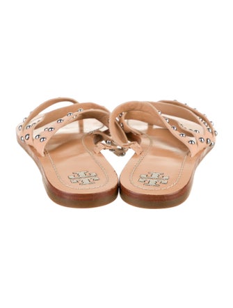 Tory Burch Leather Studded Accents Slides