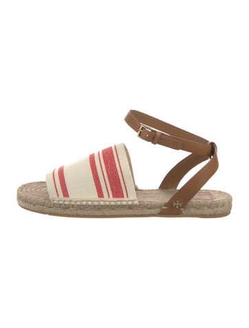 Tory Burch Sandals Canvas Striped Espadrilles US 9.5 |
