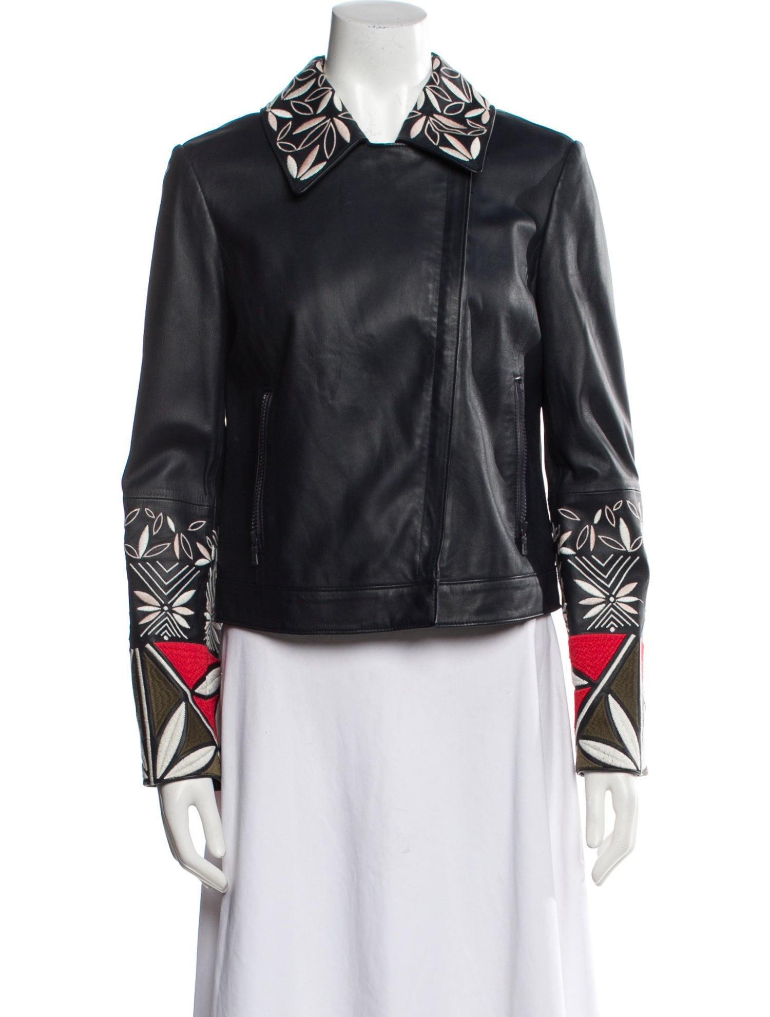 Tory Burch Leather Printed Utility Jacket