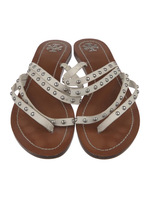 Tory Burch Leather Studded Accents Slides