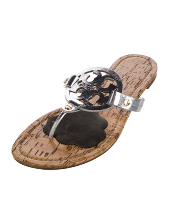 Tory Burch Animal Print Lasercut Accents Flip Flops