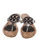 Tory Burch Animal Print Lasercut Accents Flip Flops