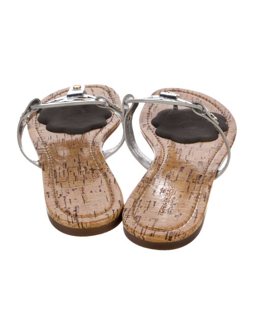 Tory Burch Animal Print Lasercut Accents Flip Flops
