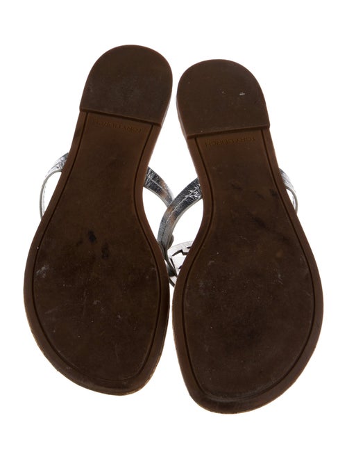 Tory Burch Animal Print Lasercut Accents Flip Flops