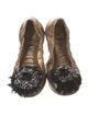 Tory Burch Leather Beaded Accents Ballet Flats