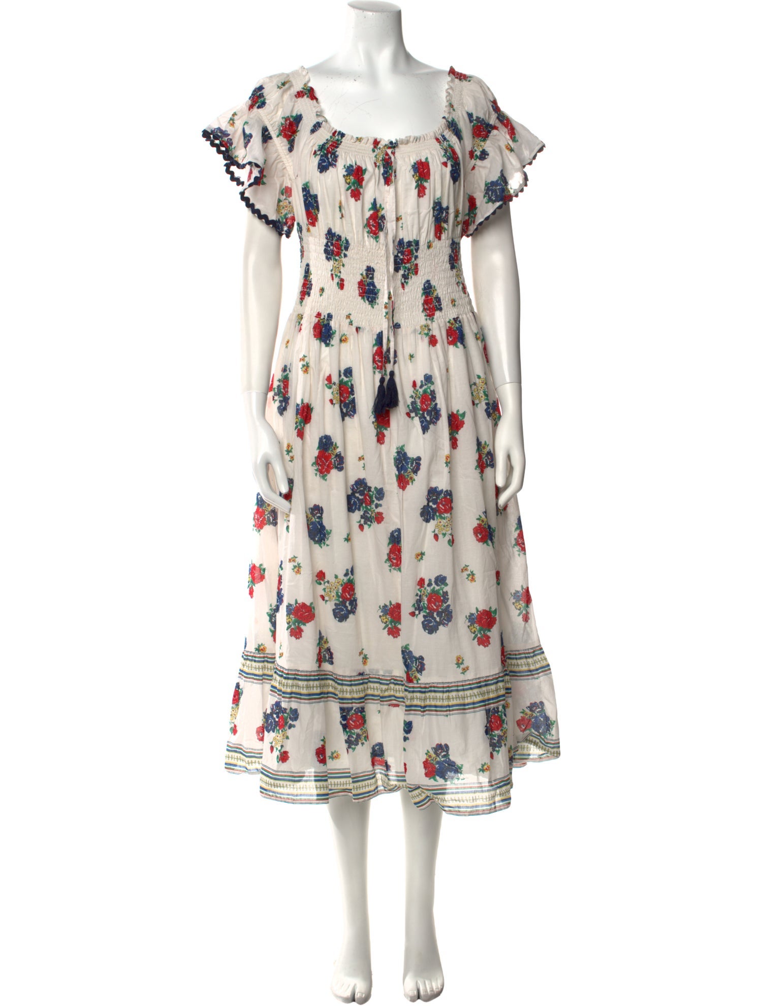 Tory Burch Floral Print Midi Length Dress