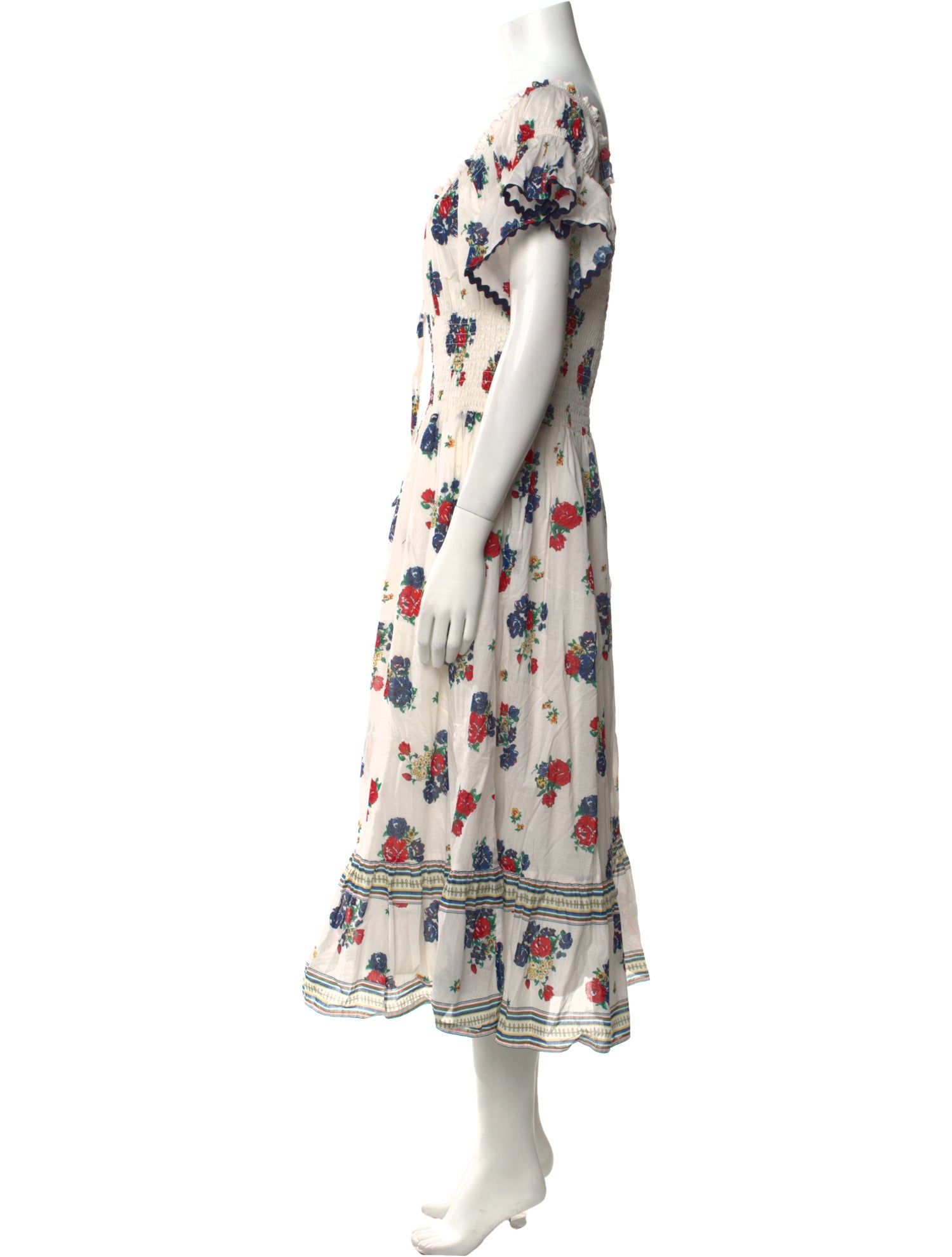 Tory Burch Floral Print Midi Length Dress