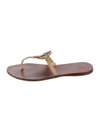 Tory Burch Signature Logo Leather Slides