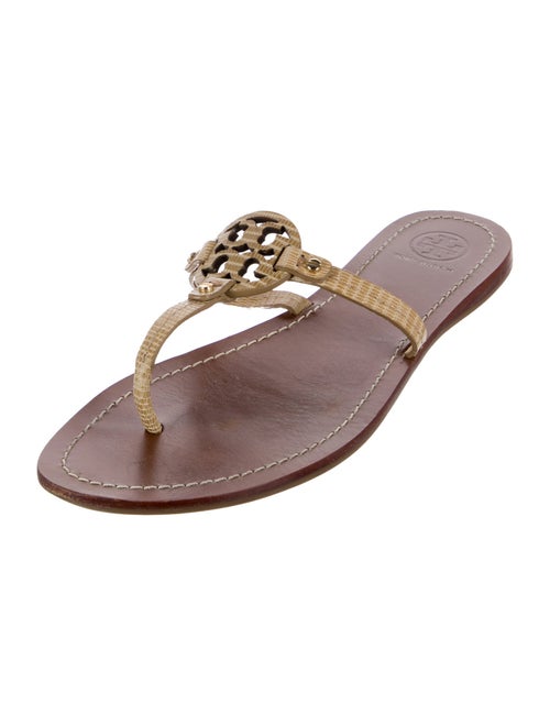 Tory Burch Signature Logo Leather Slides