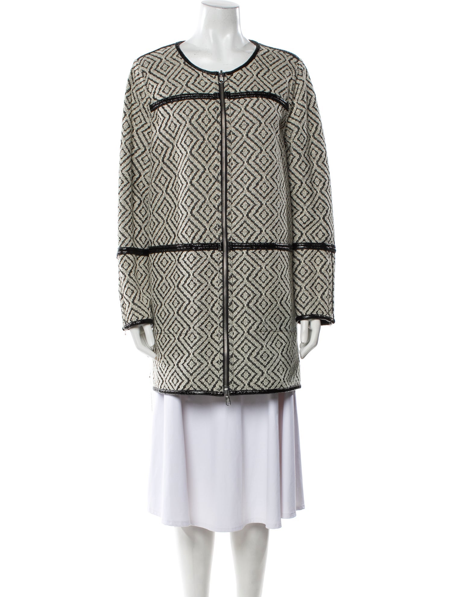 Tory Burch Nylon Tweed Pattern Coat