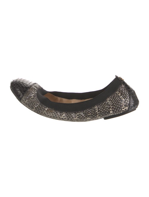 Tory Burch Embossed Leather Animal Print Ballet Flats