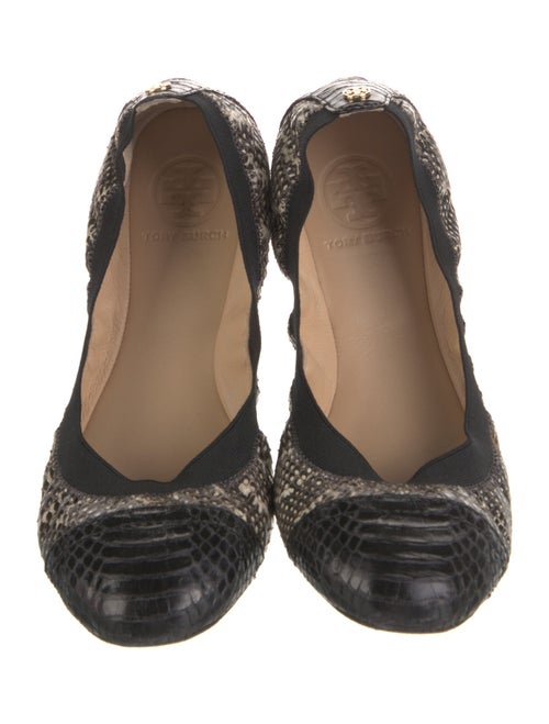 Tory Burch Embossed Leather Animal Print Ballet Flats
