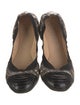 Tory Burch Embossed Leather Animal Print Ballet Flats
