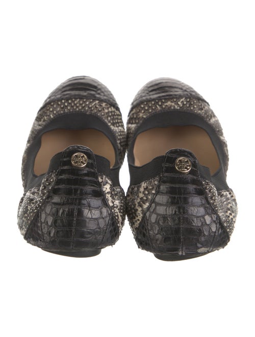 Tory Burch Embossed Leather Animal Print Ballet Flats