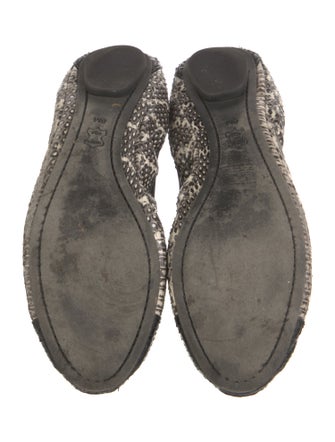 Tory Burch Embossed Leather Animal Print Ballet Flats