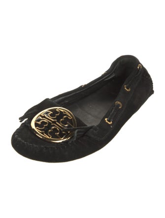 Tory Burch Suede Fringe Trim Accent Loafers