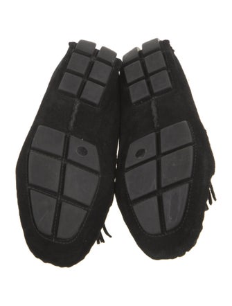 Tory Burch Suede Fringe Trim Accent Loafers