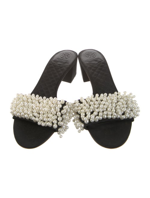 Tory Burch Satin Beaded Accents Slides