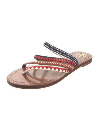 Tory Burch Leather Striped Slides