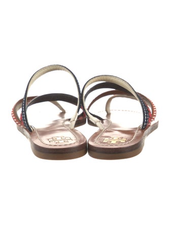 Tory Burch Leather Striped Slides