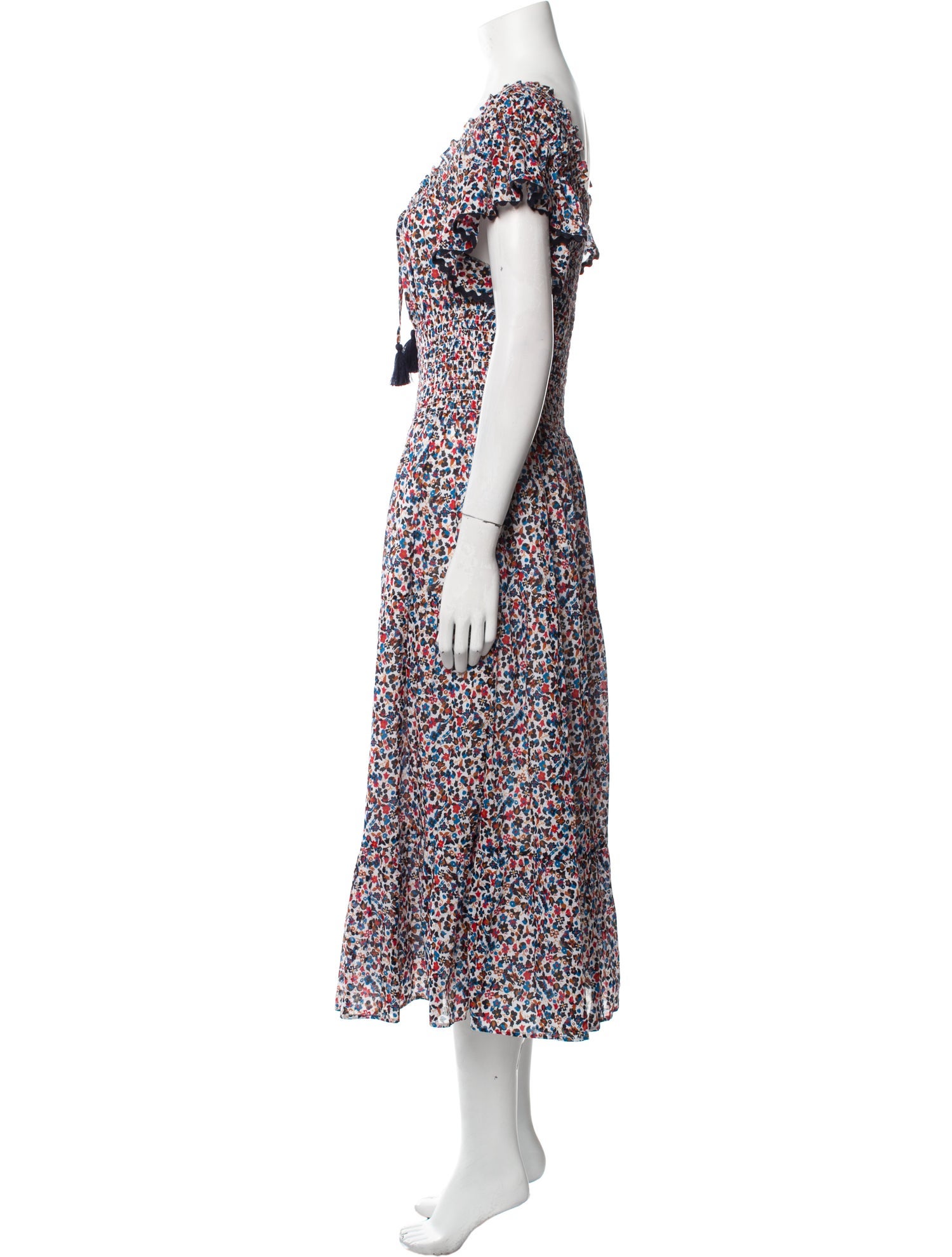 Tory Burch Floral Print Midi Length Dress